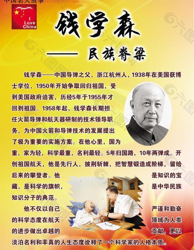 校园文化展板钱学森图片