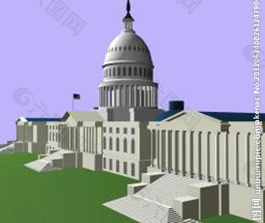 白宫3d模型图片