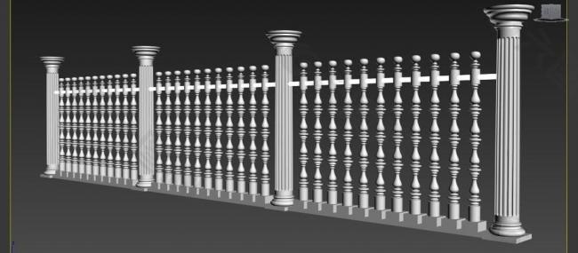欧式围栏3d模型图片