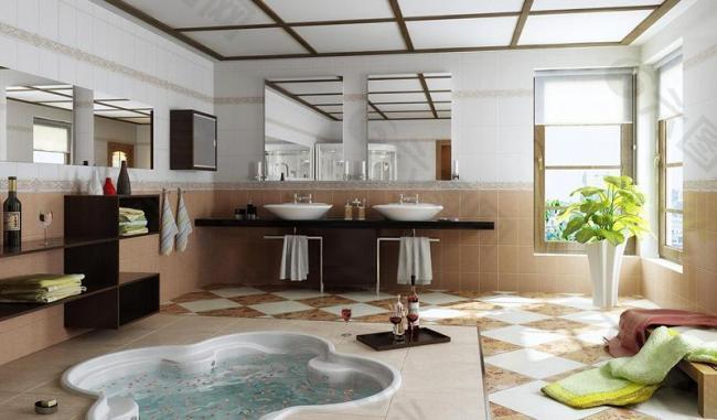 浴室效果图 浴室3d模型图片