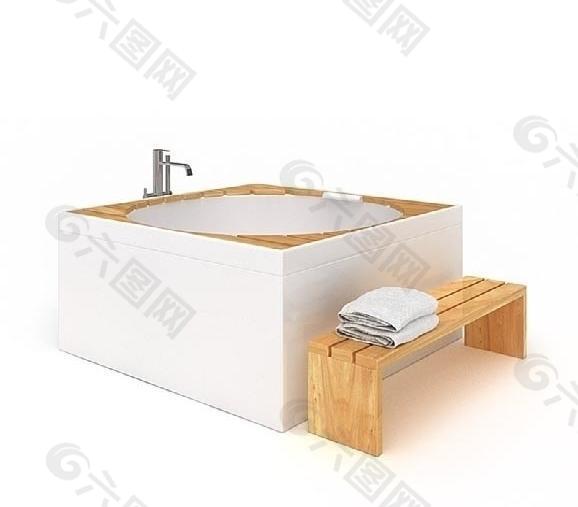3d时尚创意浴缸模型图片