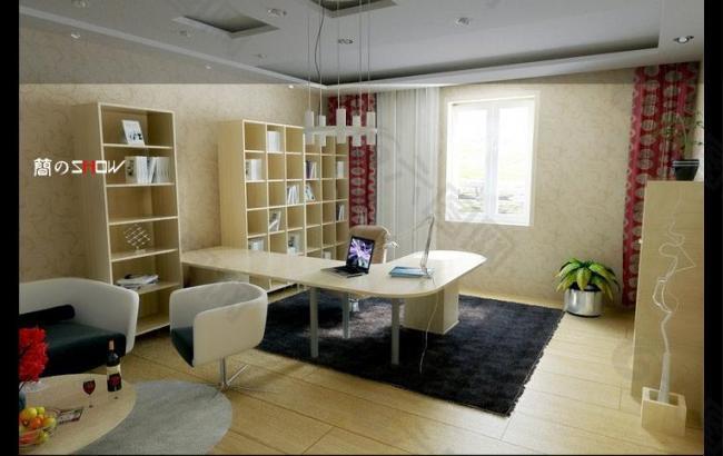 现代 家装 书房 3d max模型图片