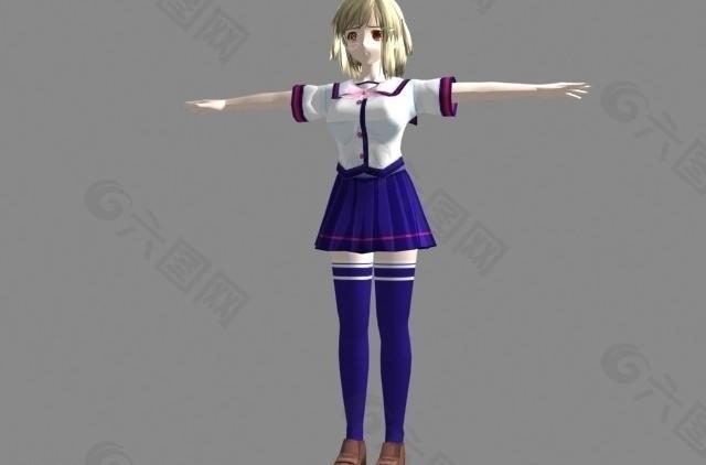 学生妹3d人物模型图片