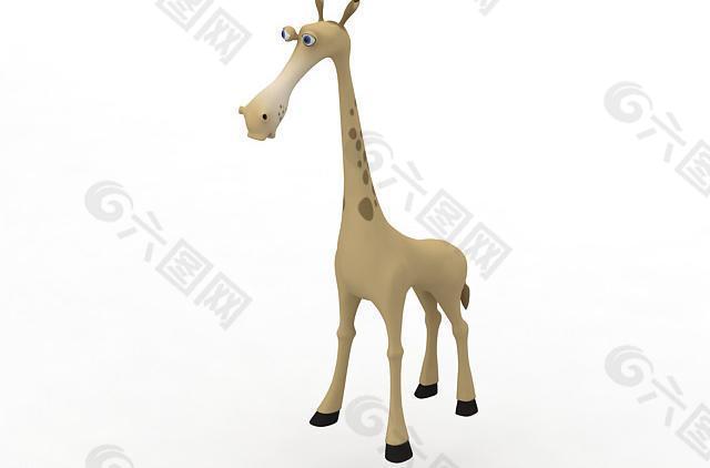 3d卡通长颈鹿玩具模型图片