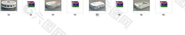 四套体育场馆3d模型图片