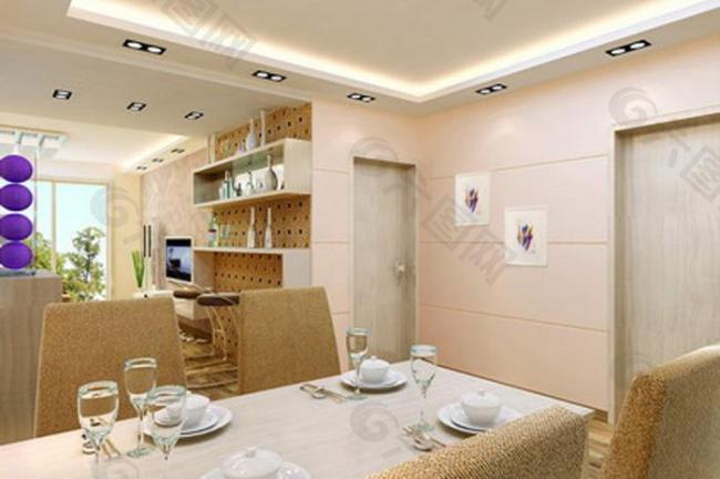 厨房餐厅vr模型带材质灯光图片