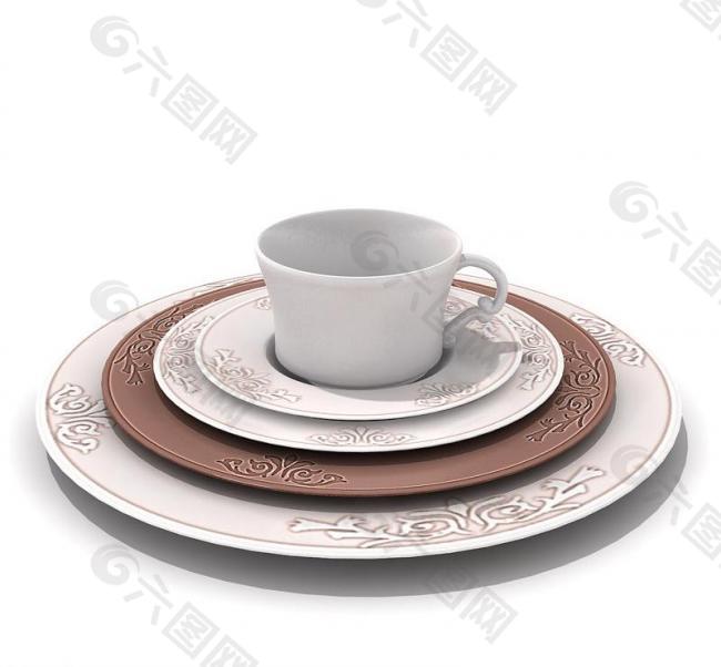 茶杯 杯垫 茶杯模型图片