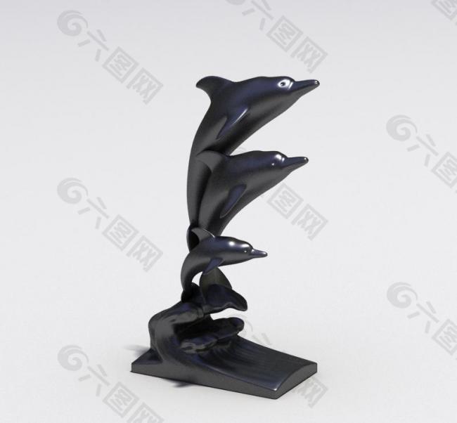 海豚 雕塑模型图片