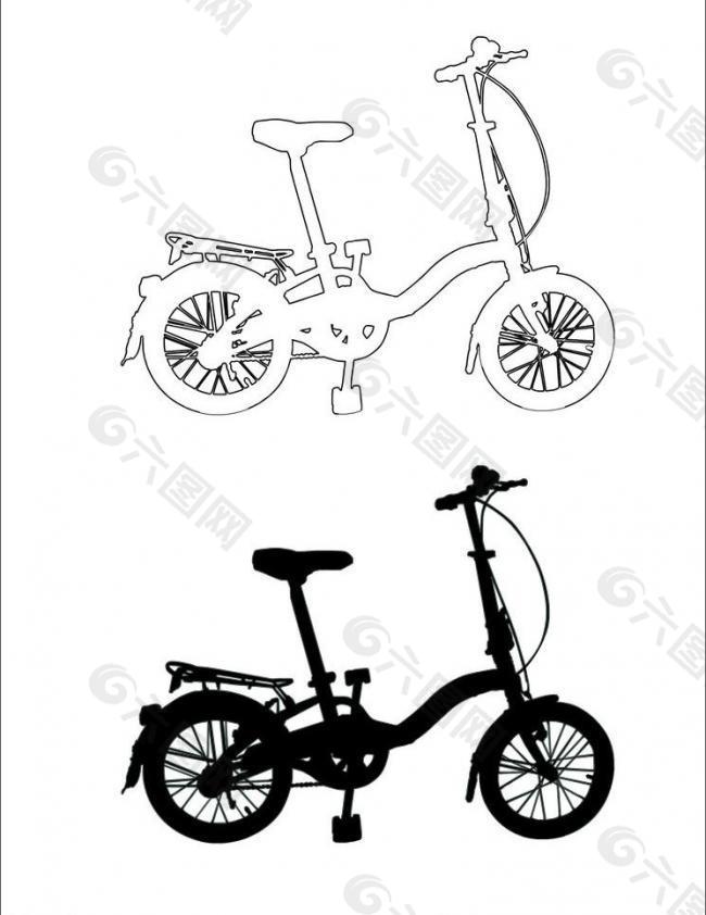 自行车 自行车轮廓图片