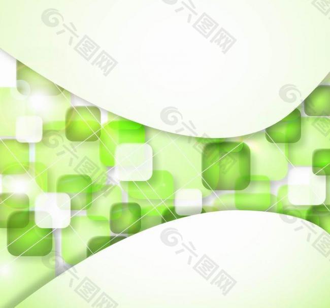 绿色动感线条方块图片