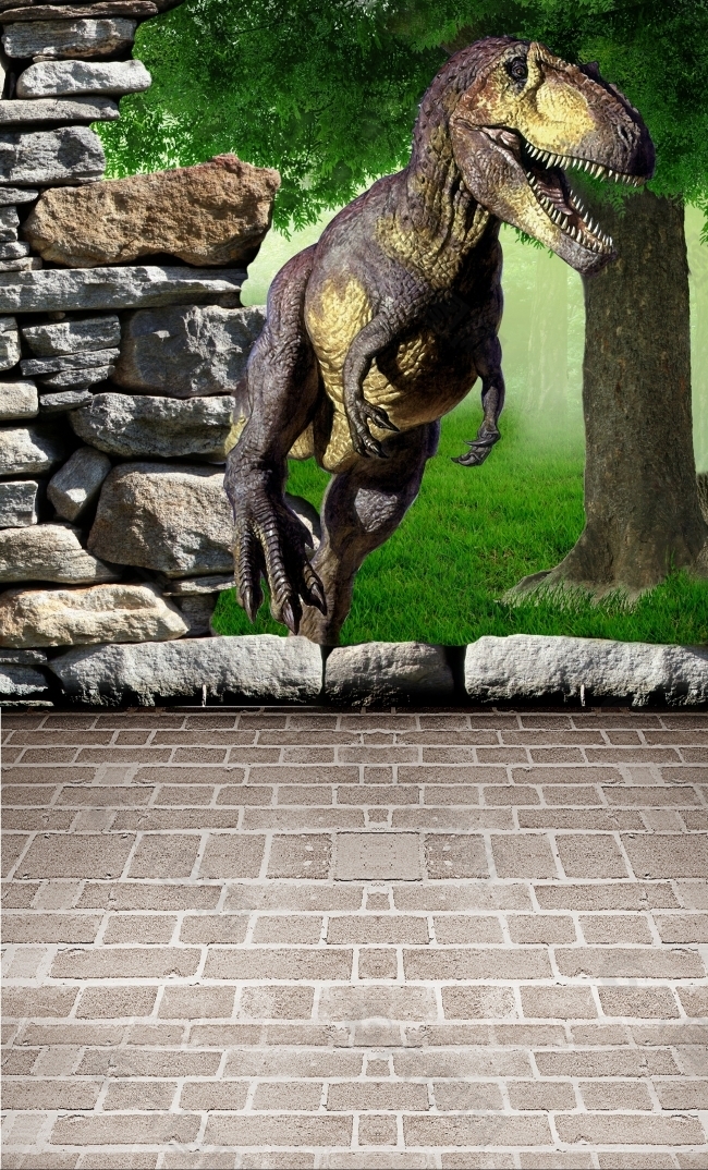 2013  3D卡通侏罗纪背景墙