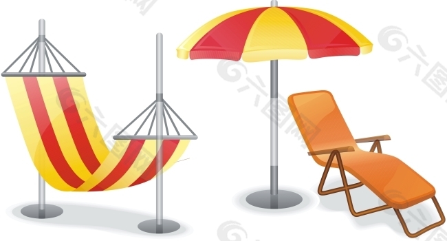 遮阳伞 吊床 沙滩椅
