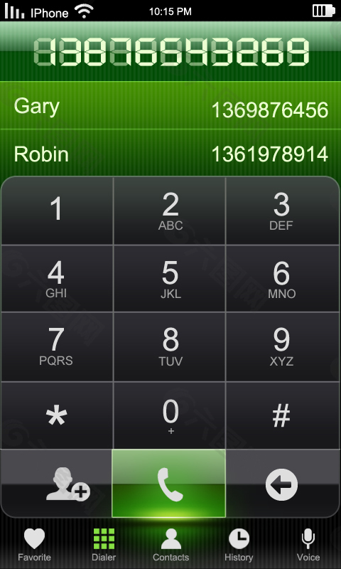 手机拨号界面psd分层素材