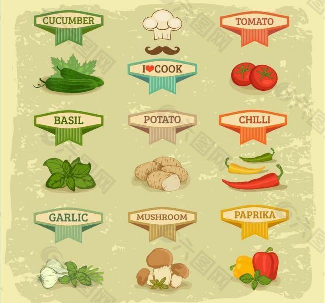 蔬菜标签图片