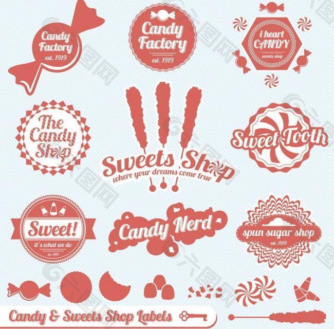 糖果甜点标签图片