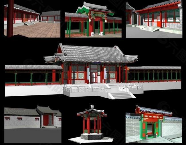 中国古建筑 max模型图片
