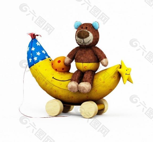 小熊 香蕉图片