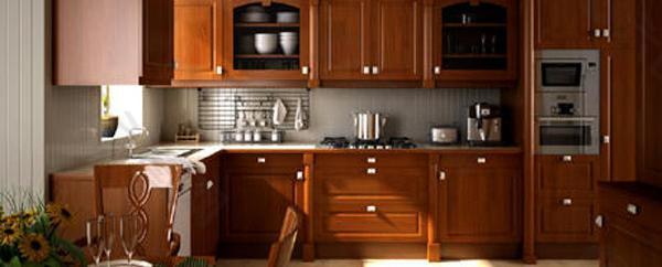 高贵的厨房享受 木质厨房场景图片