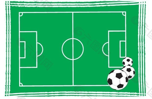 一款形象的足球场平面图矢量素材