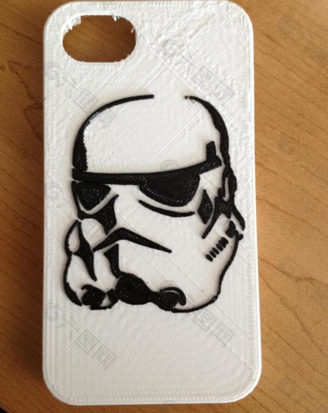 storm trooper iphone 4/4s case w/ raised stencil - optimized for pla