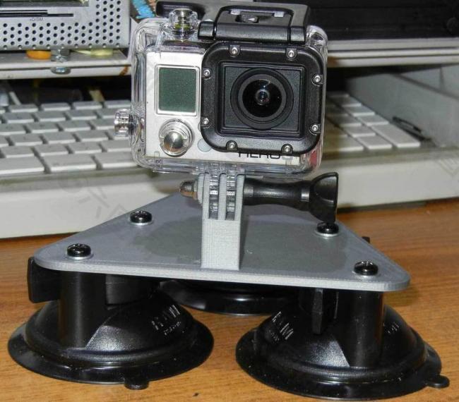 gopro camera 3 point suction cup mount. hood mount