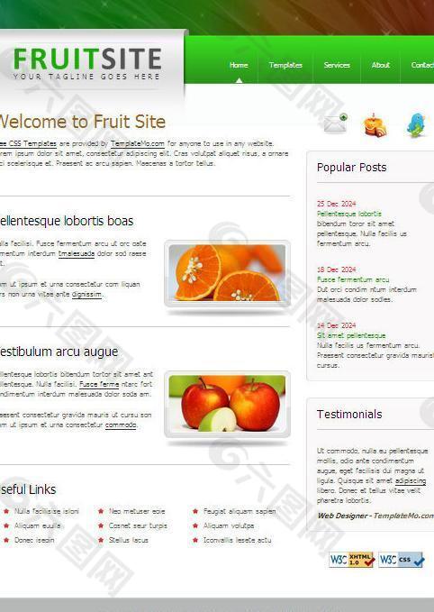 幻彩水果网页模板图片