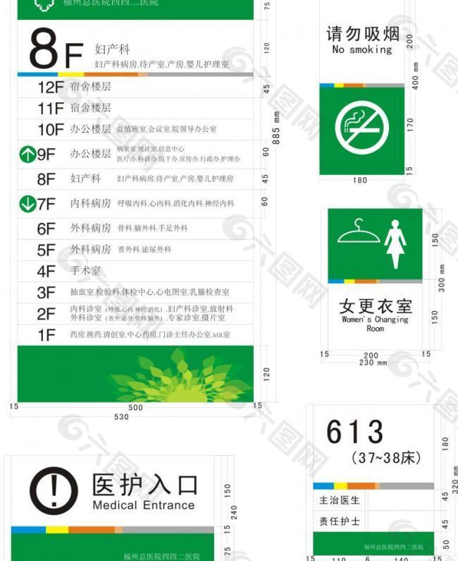 医院楼层标牌图片