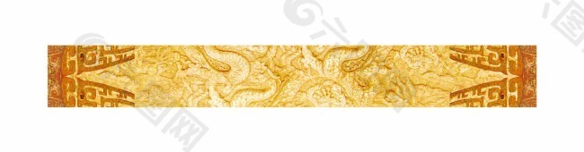 黄金龙纹古典建筑边框素材