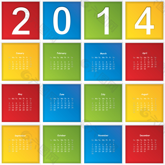 2014日历创意设计矢量