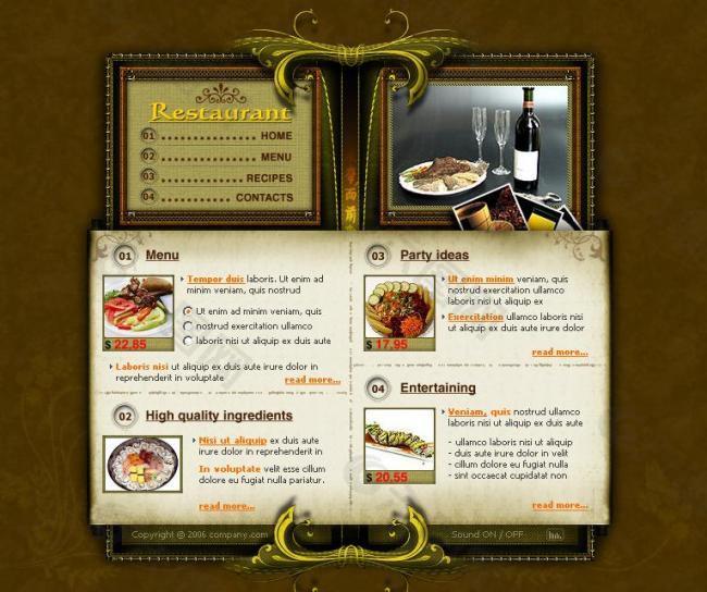 美食 餐厅 网页模版 古典 欧洲古典 欧洲风情 西餐厅图片