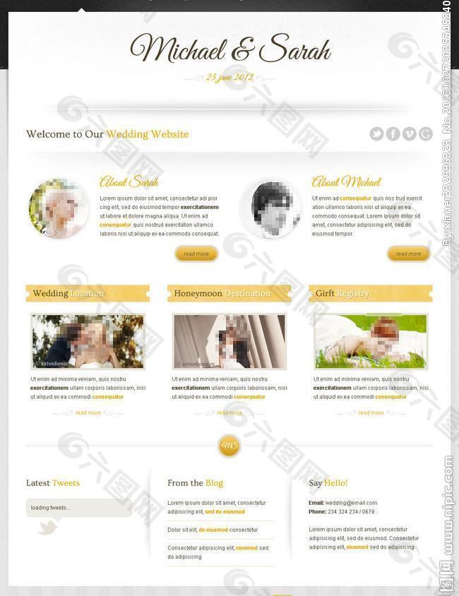 婚礼策划网站模板图片