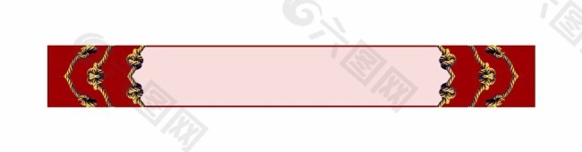 绳结红粉相间边框素材