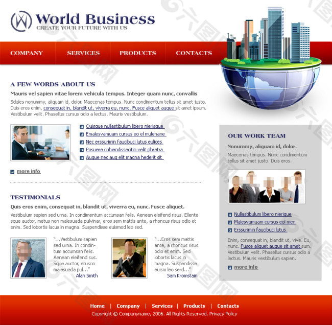 世界商业合作网站素材