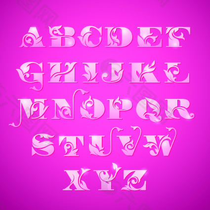 粉色矢量字母