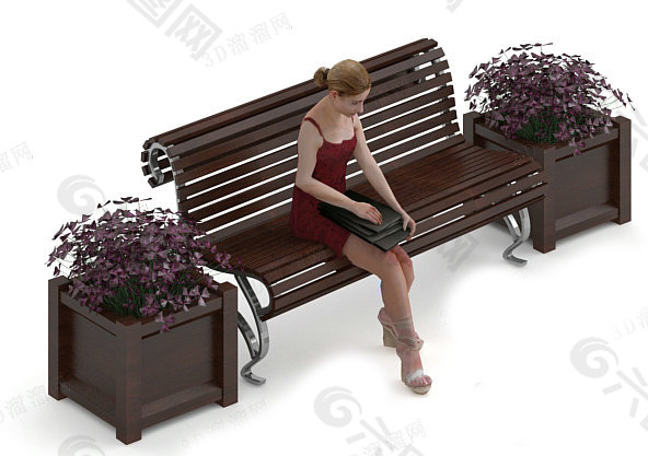 公园长椅 3d模型