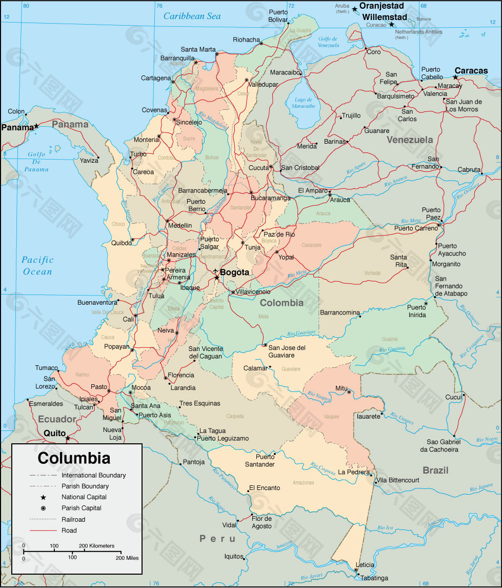 哥伦比亚港口地图图片