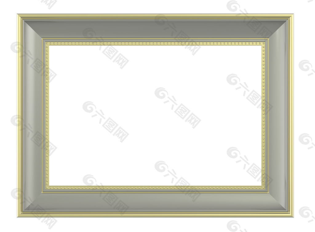 橄榄金色镜框孤立在白色的背景水平