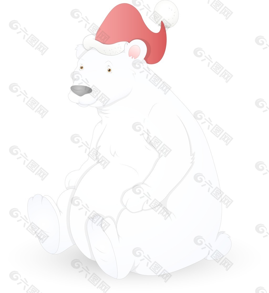 北极熊-圣诞节矢量插画
