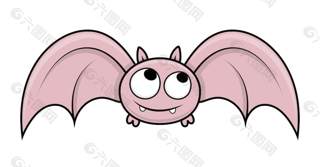 滑稽可爱的小蝙蝠万圣节插画矢量