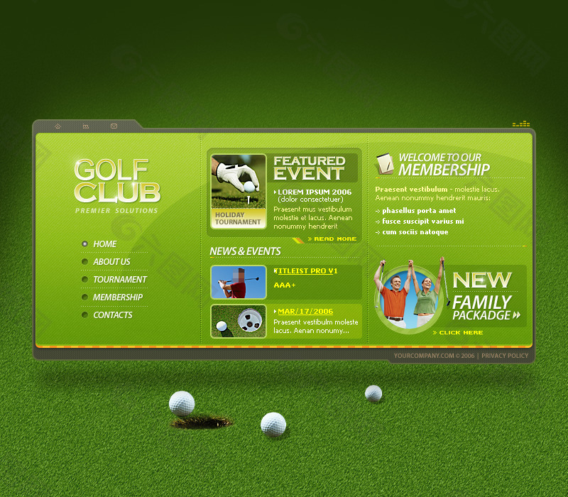 高大上的高尔夫网站设计