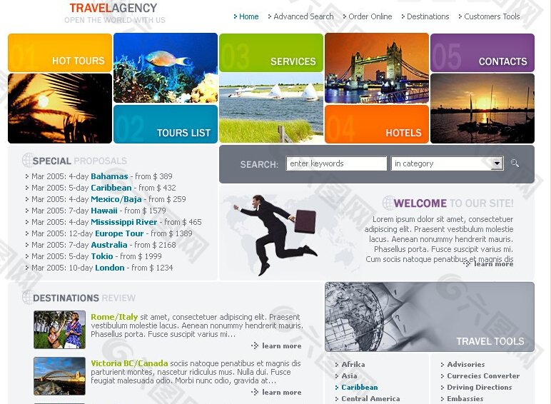 国际之旅信息网页模板
