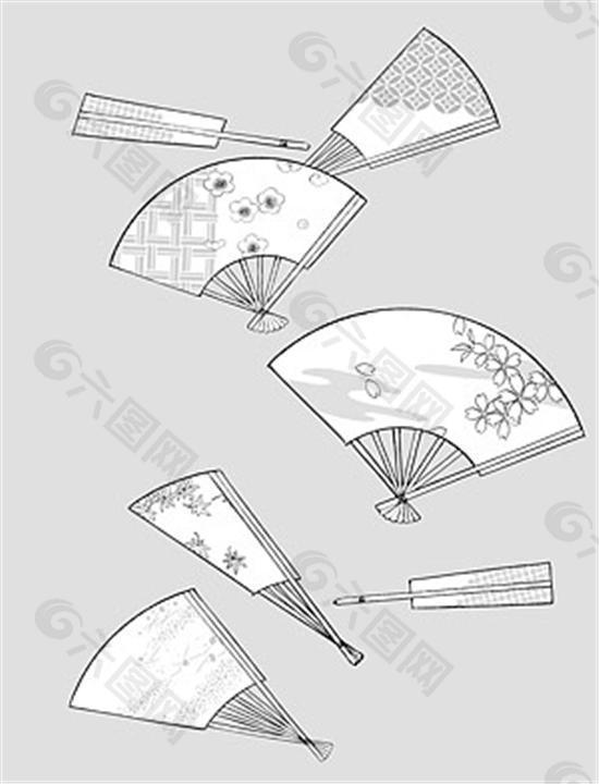 各样扇子矢量素材