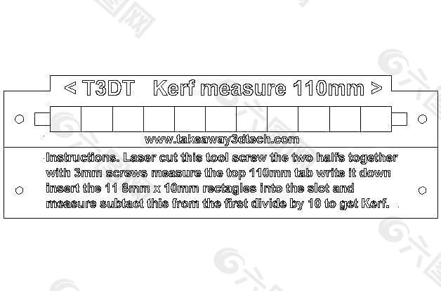 激光切割的测量工具。