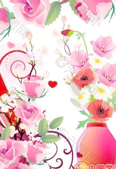 38妇女节浪漫玫瑰矢量
