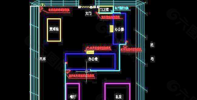 园区一层办公楼设计平面图