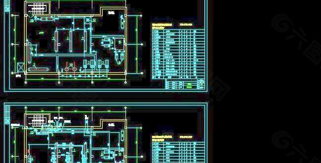 地下换热站系统图及平面图