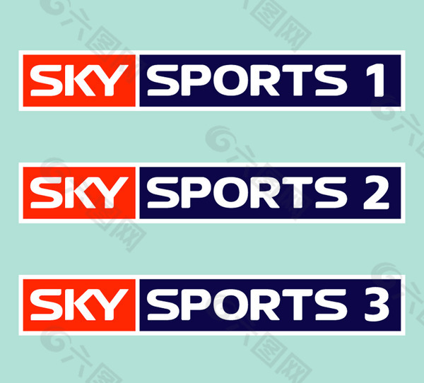 SKY_sports_1_2_and_3 logo设计欣赏 SKY_sports_1_2_and_3运动LOGO下载标志设计欣赏