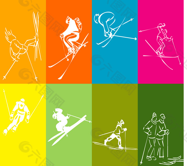 ski logo设计欣赏 ski运动LOGO下载标志设计欣赏