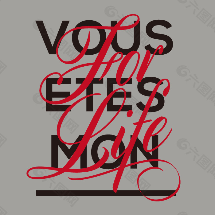 印花矢量图 覆盖法语字体专题 文字 英文 法文 免费素材