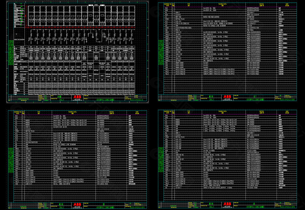 ABB中压开关柜图纸CAD图纸